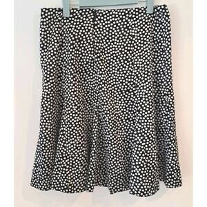 Dressbarn Skirt Women’s 8 Black & White Polka Dot Fit & Flare Classic